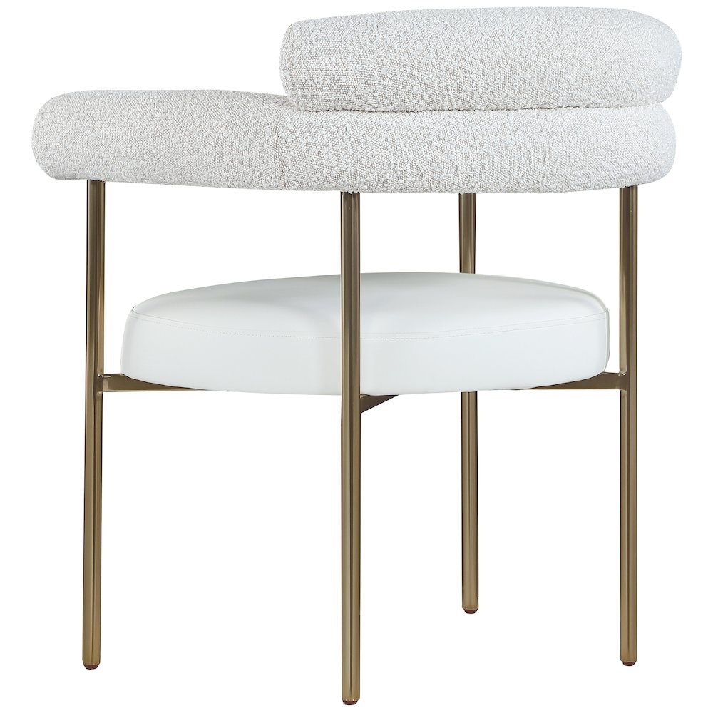 Blake Cream Vegan Leather / Boucle Fabric Dining Chair, Set of 2. Picture 5