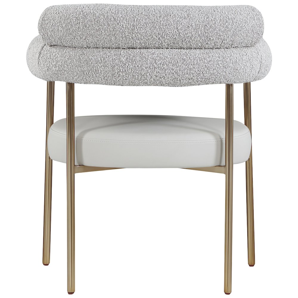 Blake Taupe Vegan Leather / Boucle Fabric Dining Chair, Set of 2. Picture 2