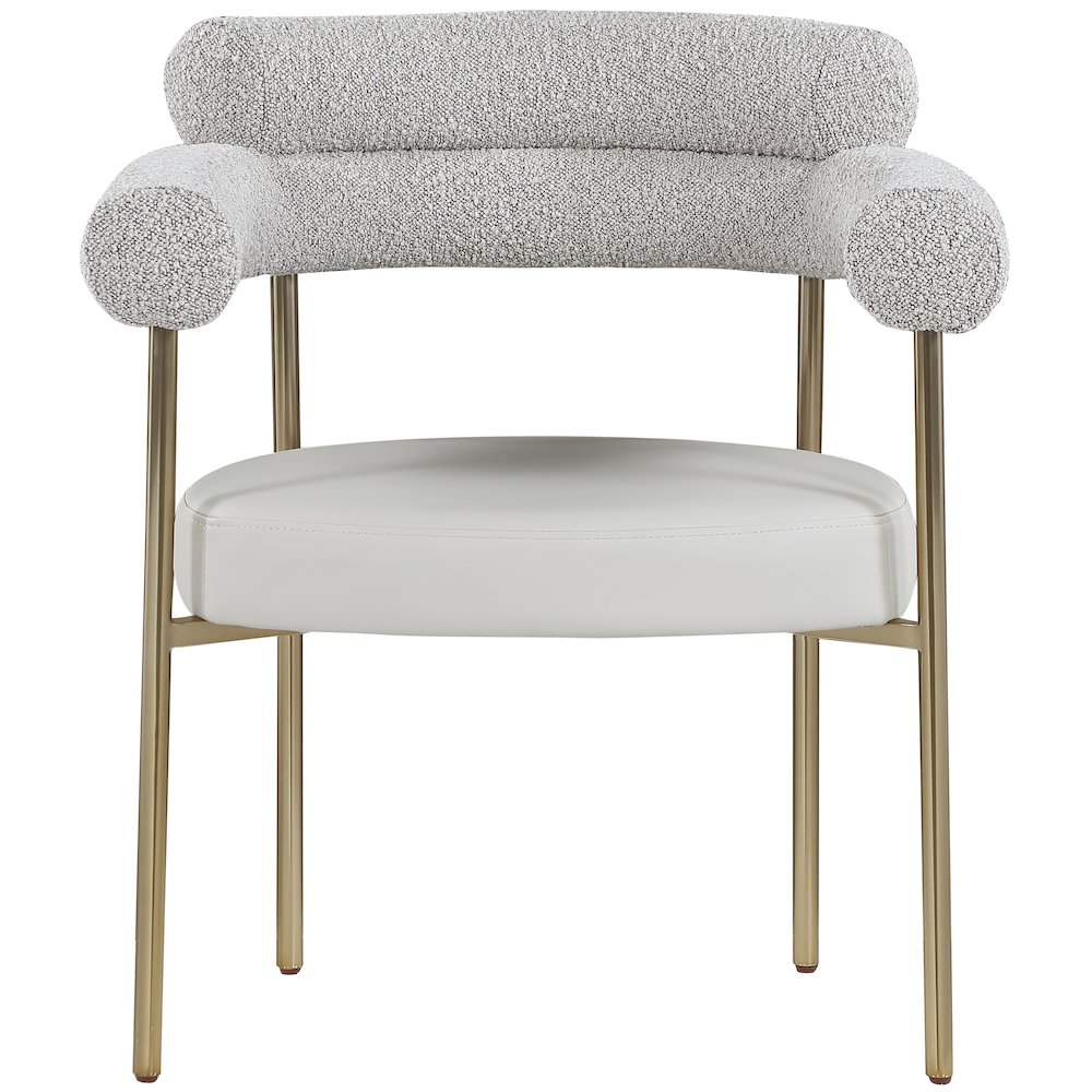 Blake Taupe Vegan Leather / Boucle Fabric Dining Chair, Set of 2. Picture 3