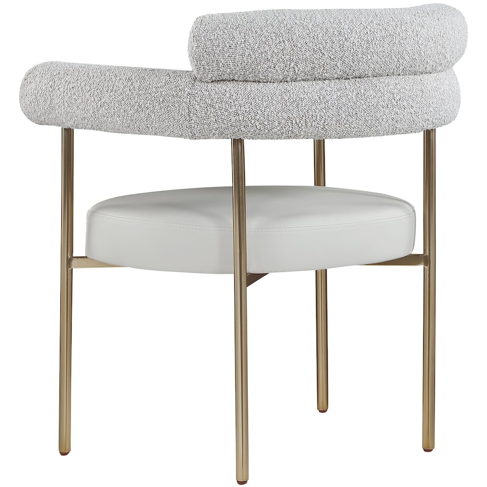 Blake Taupe Vegan Leather / Boucle Fabric Dining Chair, Set of 2. Picture 5