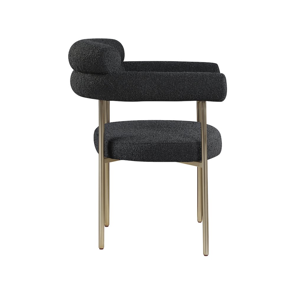 Blake Black Boucle Fabric Dining Chair, Set of 2. Picture 4