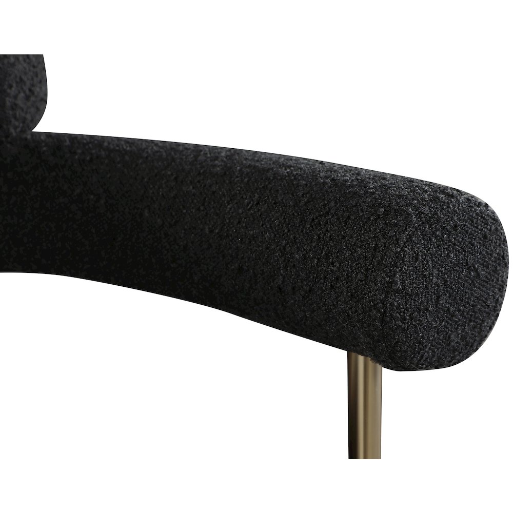 Blake Black Boucle Fabric Dining Chair, Set of 2. Picture 6
