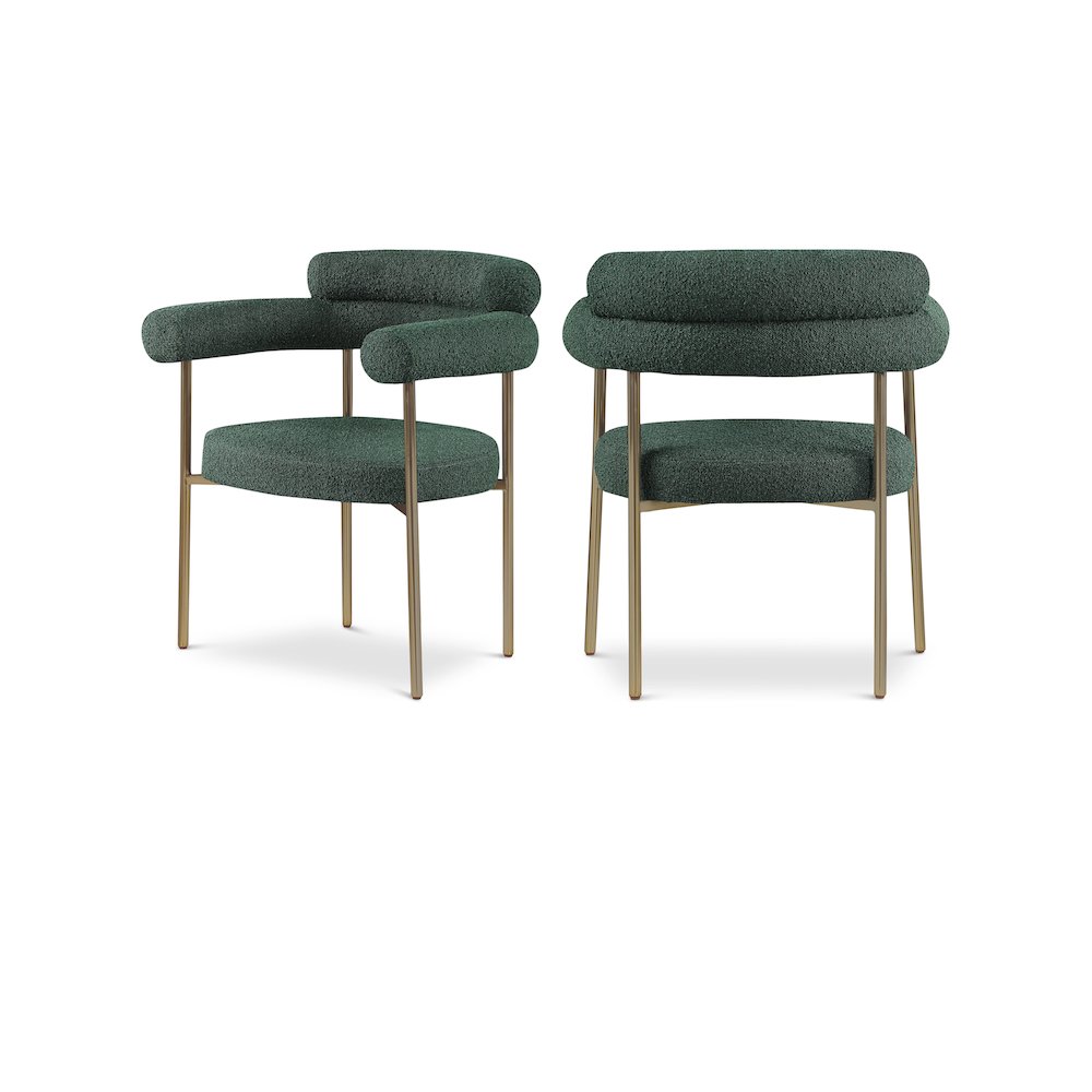 Blake Green Boucle Fabric Dining Chair, Set of 2. Picture 1