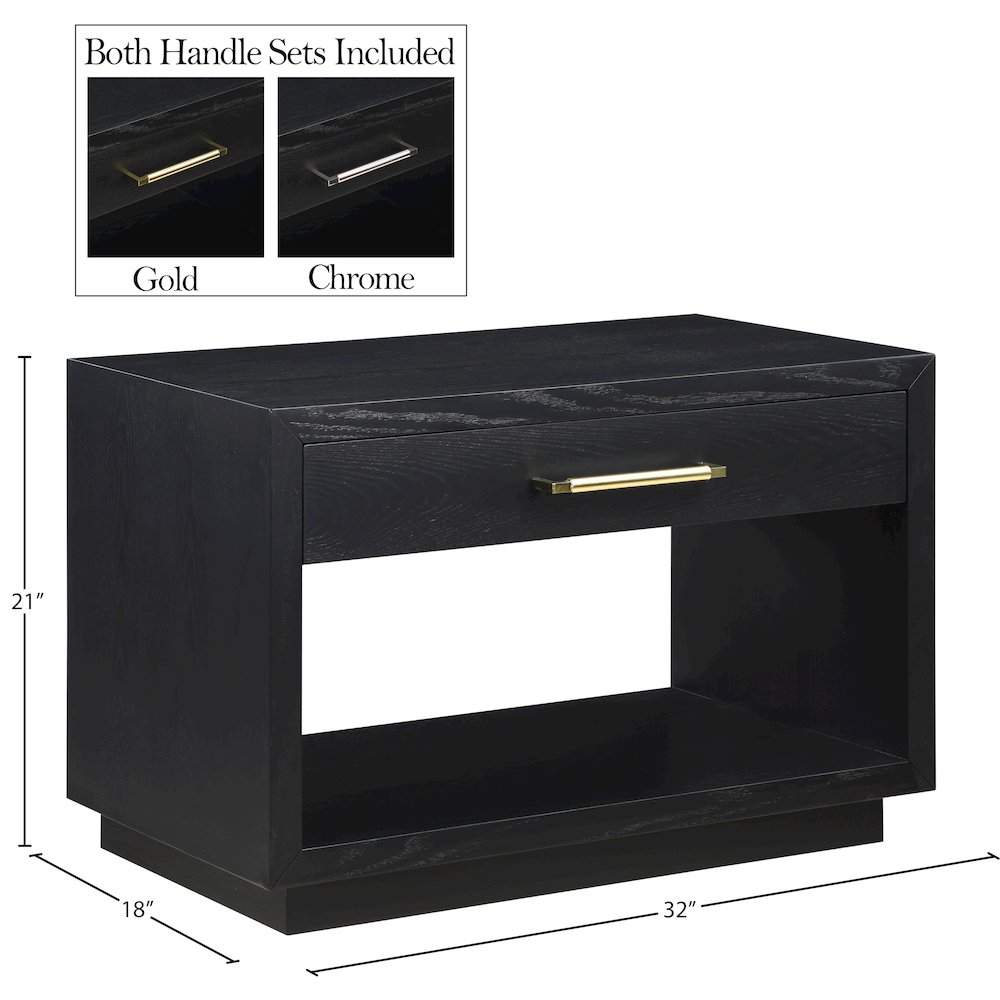 Avery Black Wood Veneer Night Stand. Picture 13