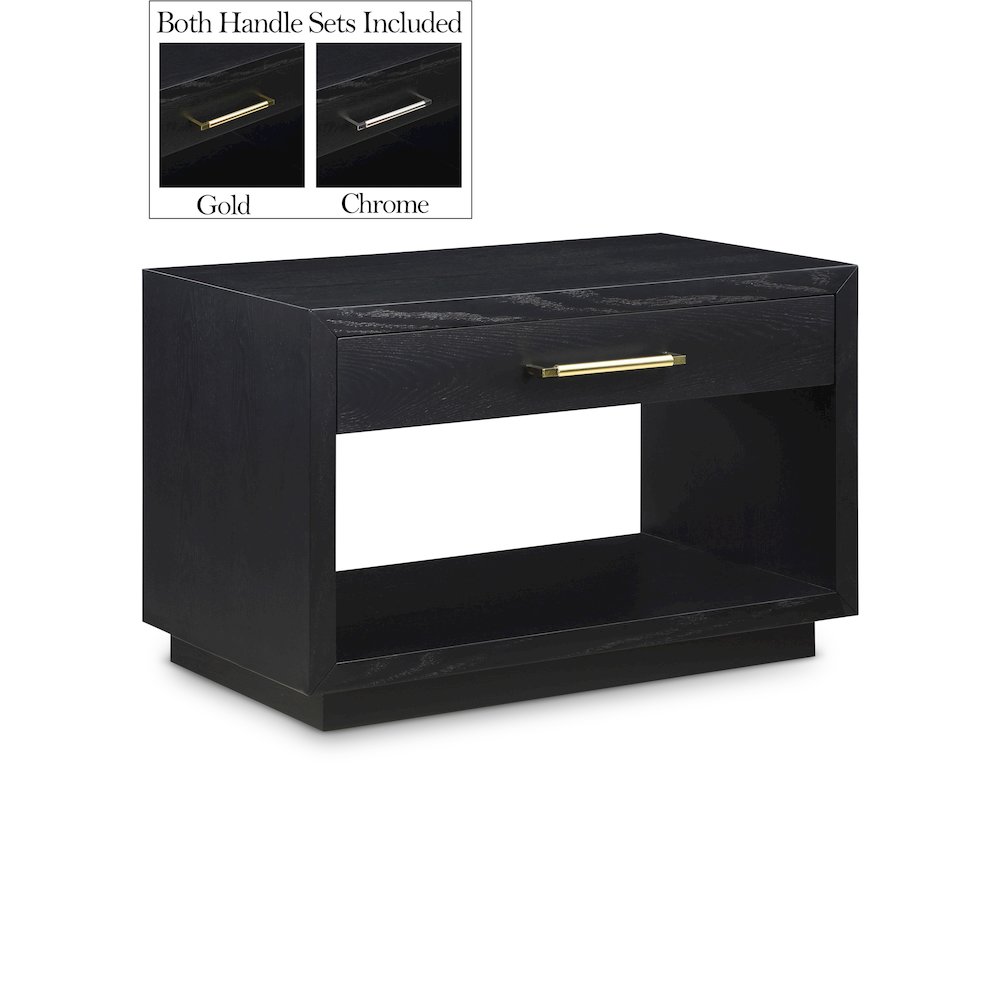 Avery Black Wood Veneer Night Stand. Picture 1