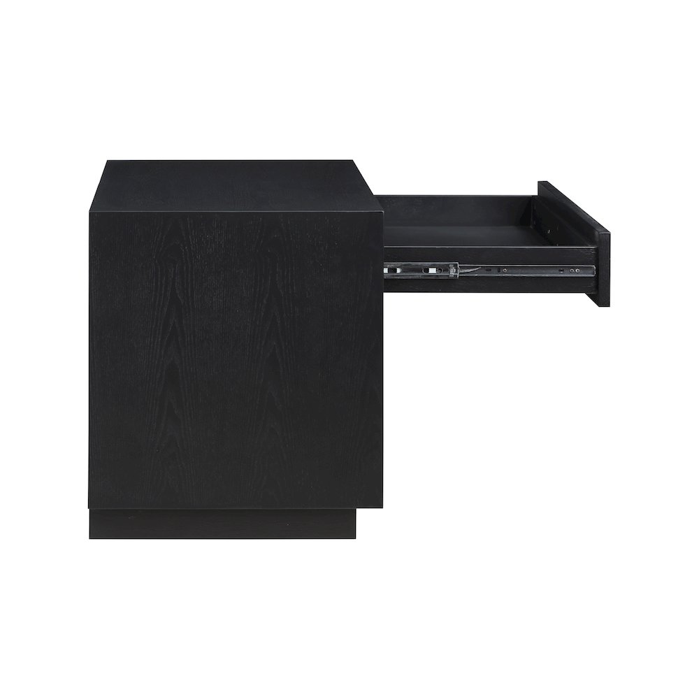Avery Black Wood Veneer Night Stand. Picture 9
