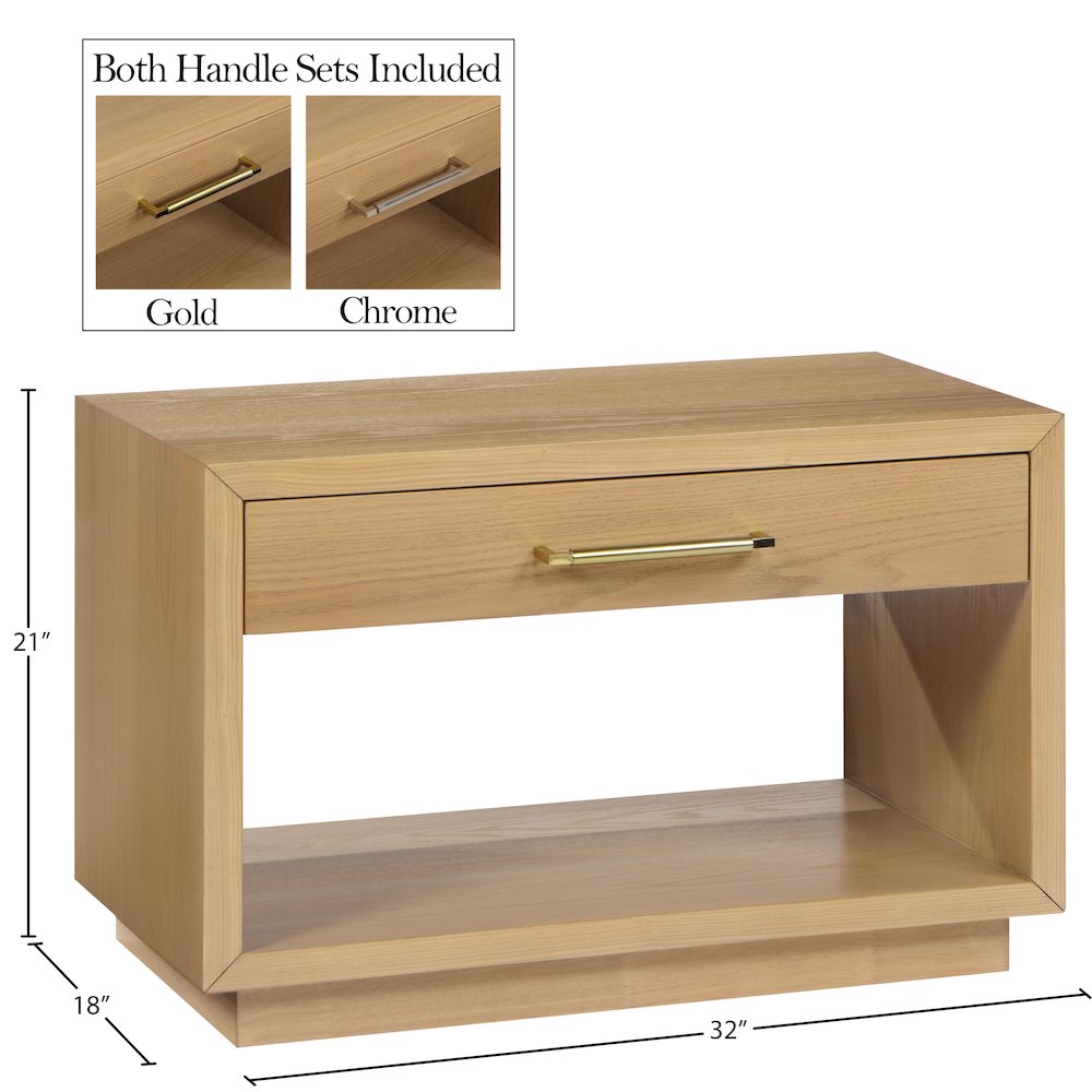 Avery Oak Wood Veneer Night Stand. Picture 13