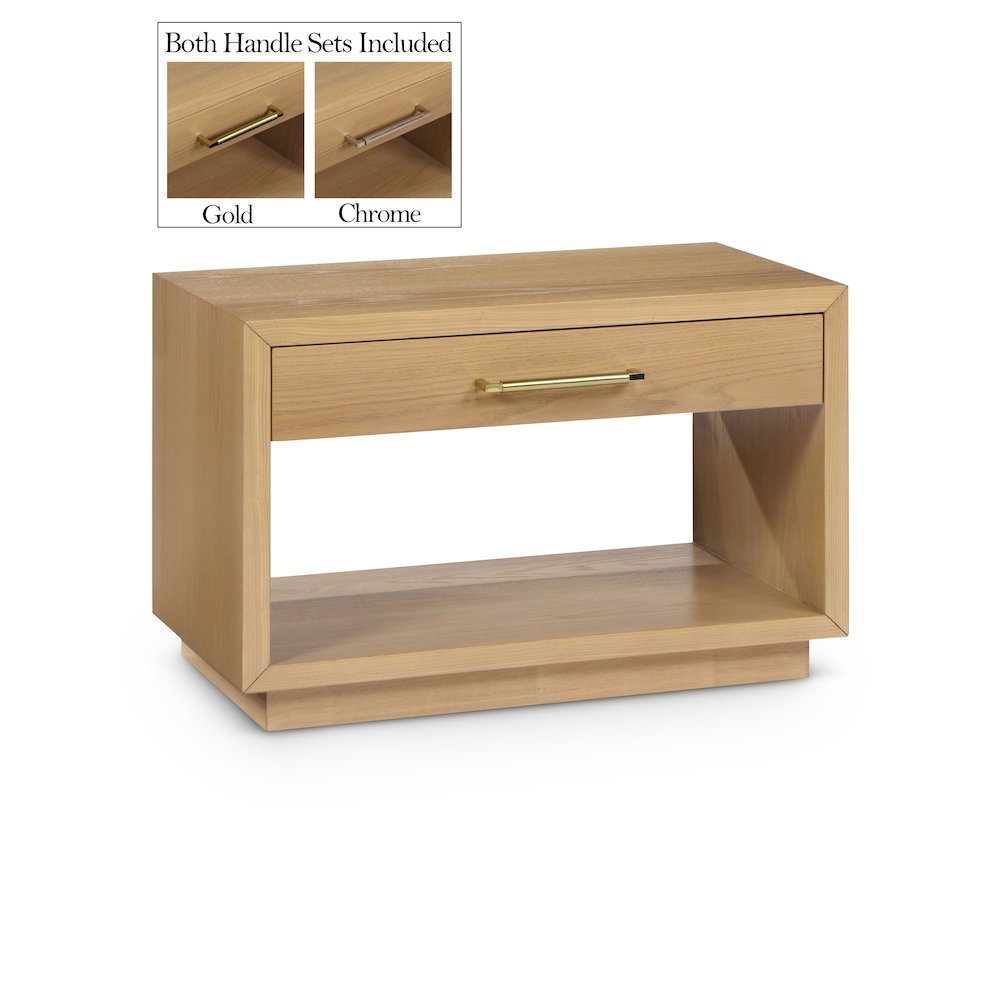 Avery Oak Wood Veneer Night Stand. Picture 1