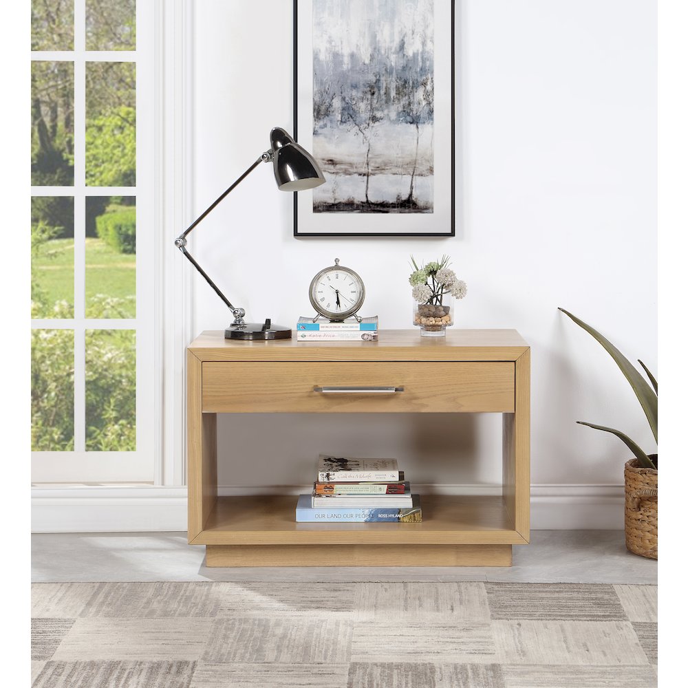 Avery Oak Wood Veneer Night Stand. Picture 3