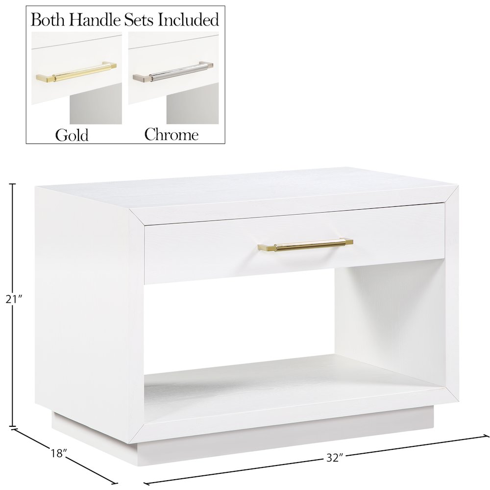 Avery White Wood Veneer Night Stand. Picture 13