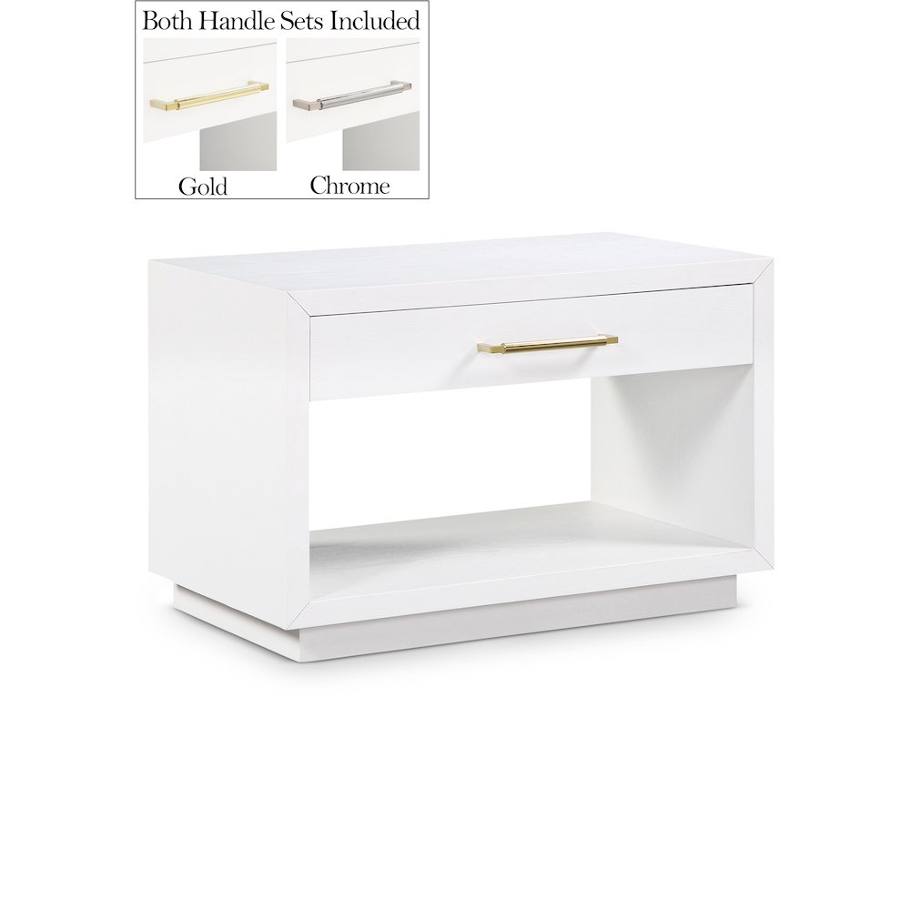 Avery White Wood Veneer Night Stand. Picture 1