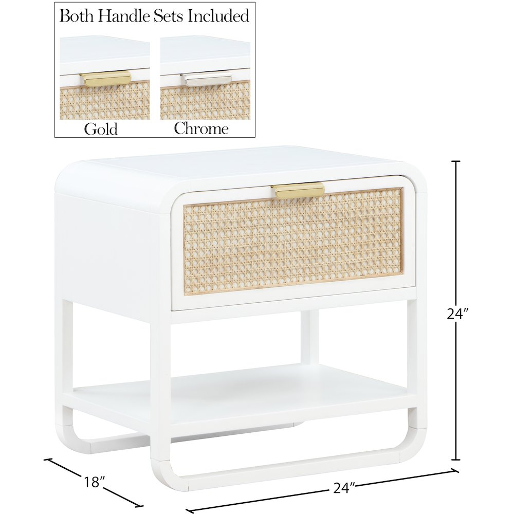 Sage White Wood Veneer Night Stand. Picture 15