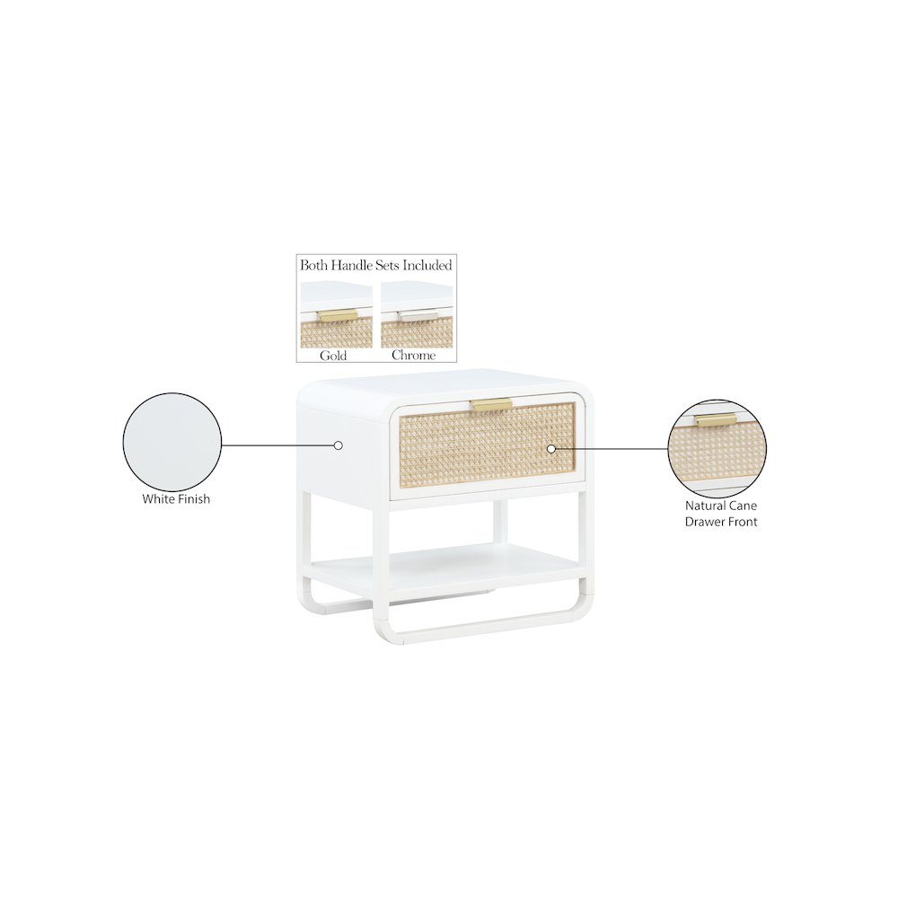 Sage White Wood Veneer Night Stand. Picture 16