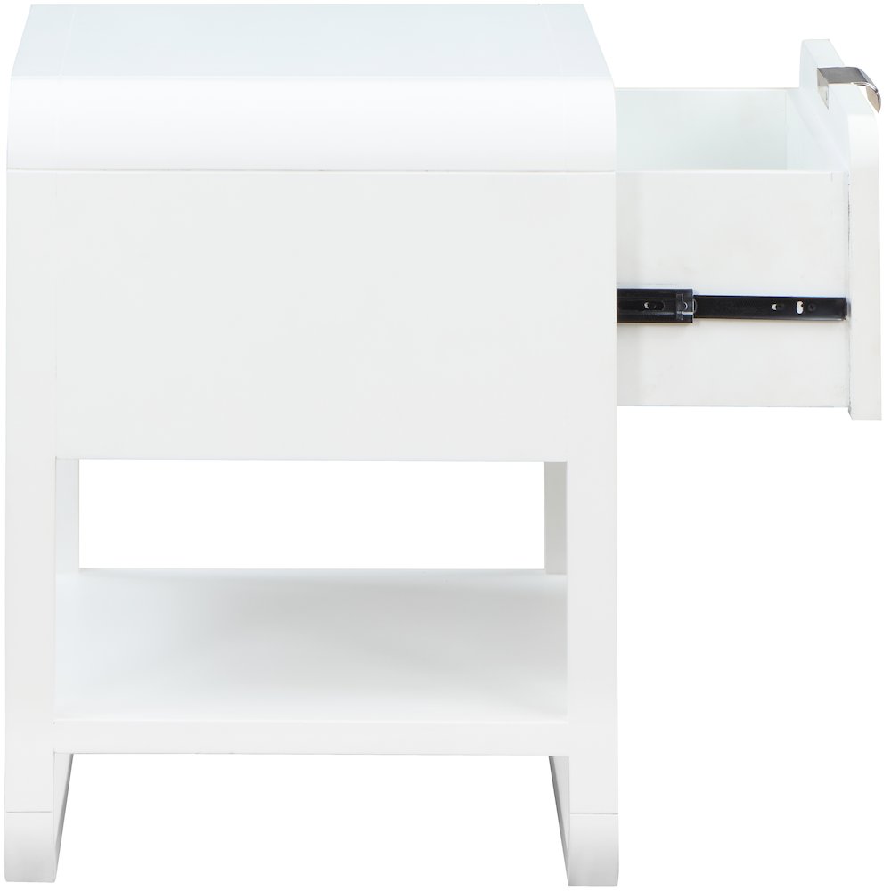 Sage White Wood Veneer Night Stand. Picture 9