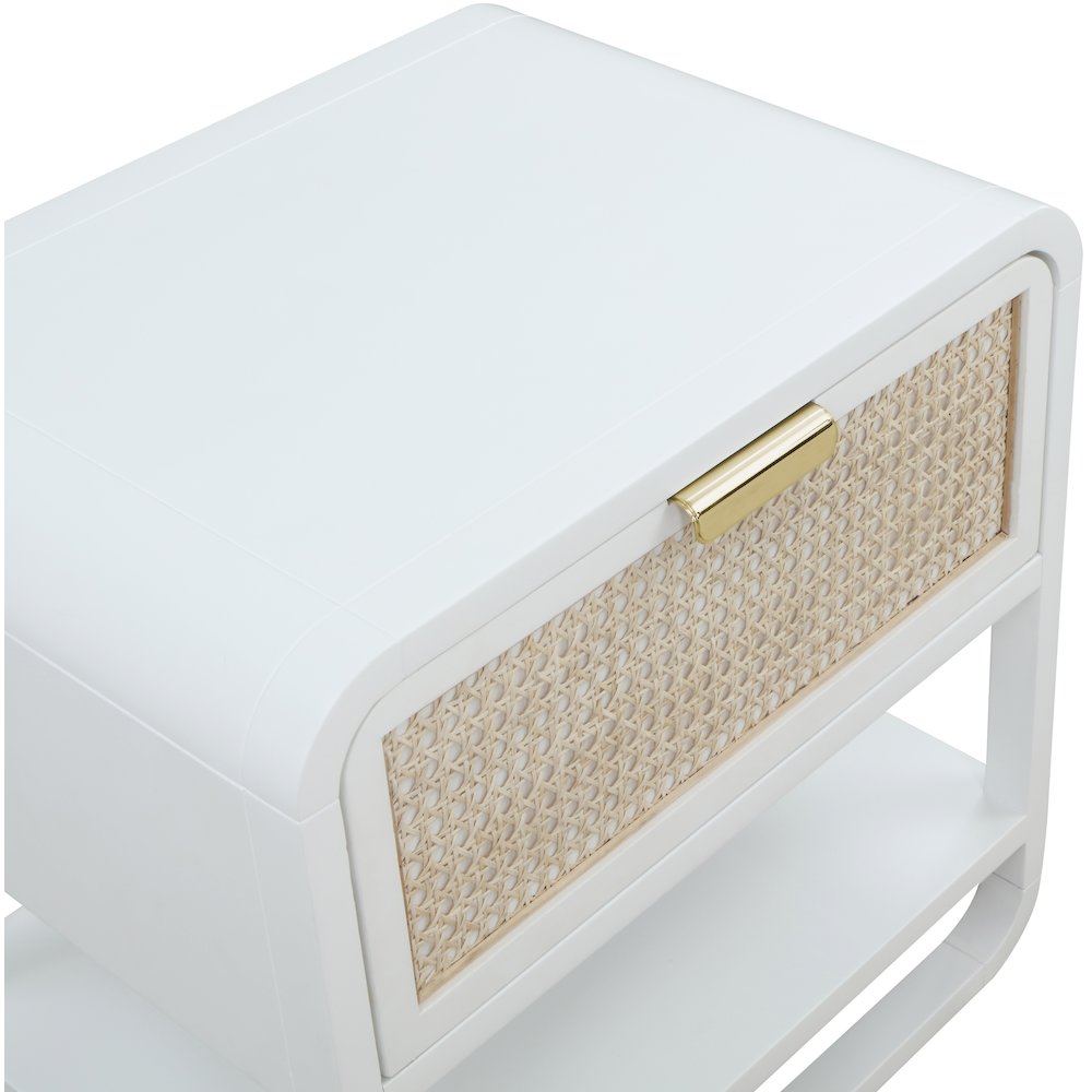 Sage White Wood Veneer Night Stand. Picture 10
