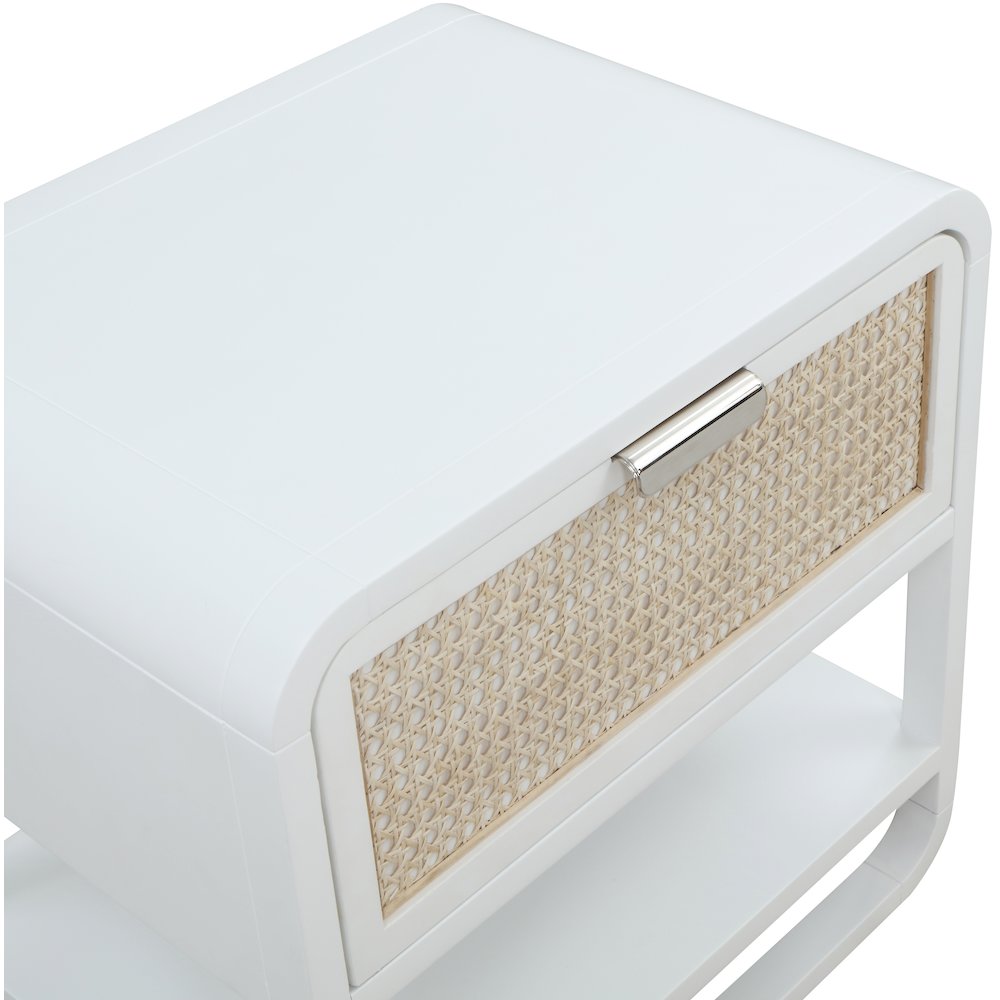 Sage White Wood Veneer Night Stand. Picture 11
