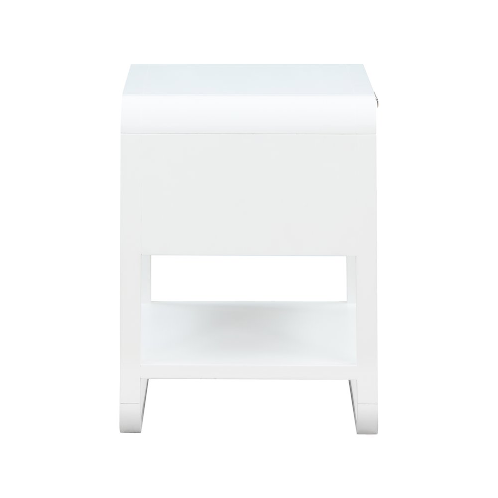 Sage White Wood Veneer Night Stand. Picture 7