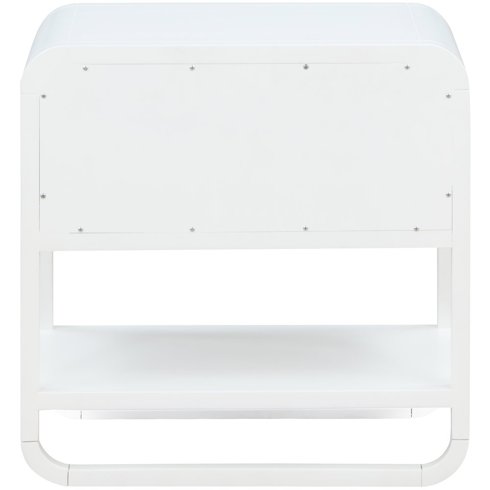 Sage White Wood Veneer Night Stand. Picture 8