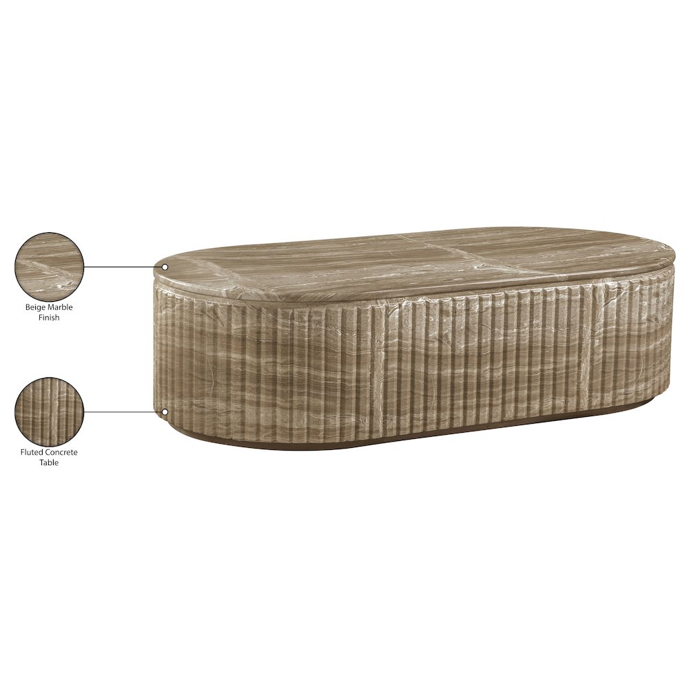 Catania Beige Concrete Indoor/Outdoor Coffee Table. Picture 8