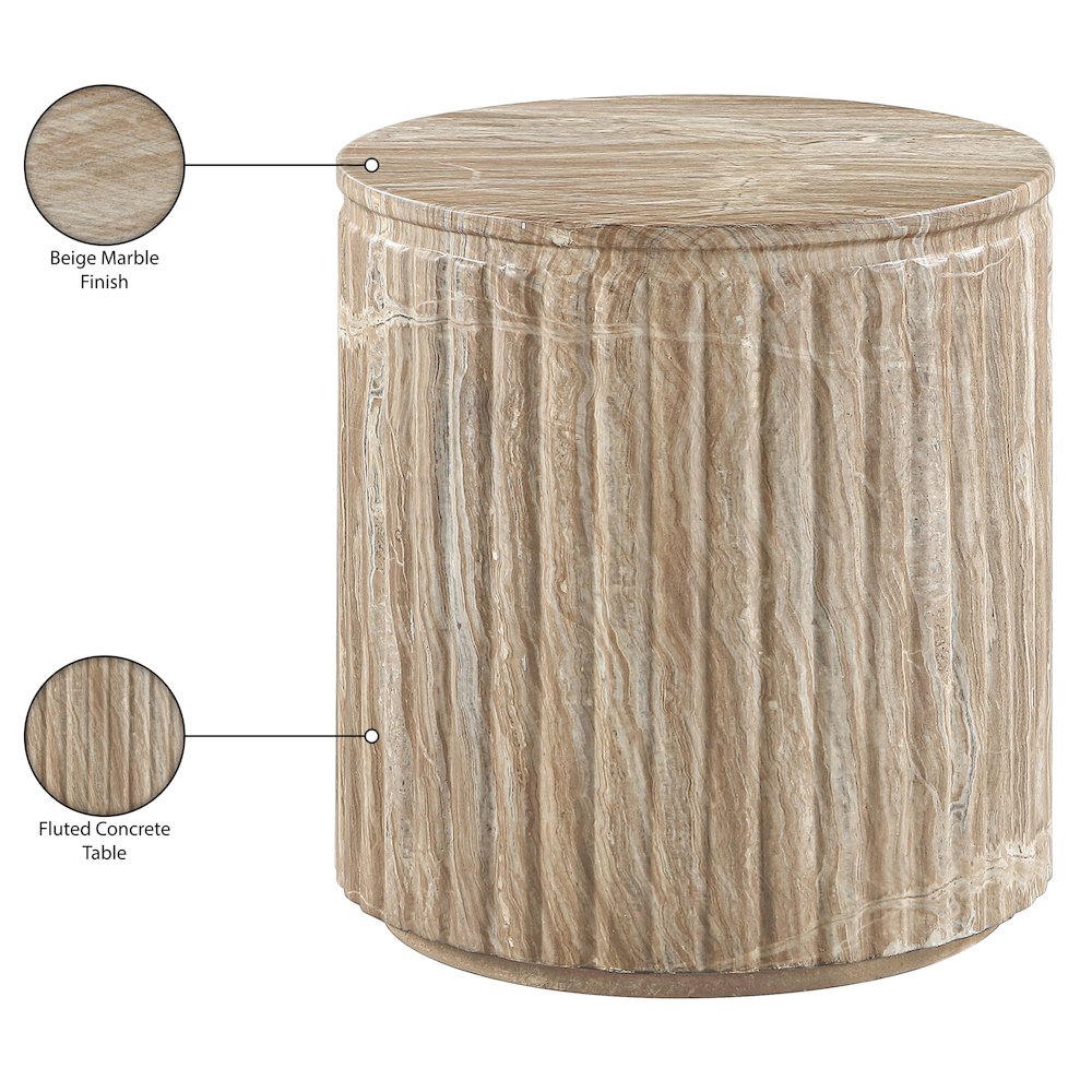 Catania Beige Concrete Indoor/Outdoor End Table. Picture 7