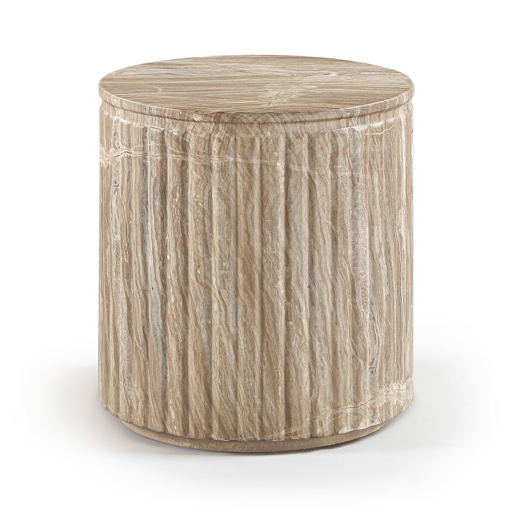 Catania Beige Concrete Indoor/Outdoor End Table. Picture 1