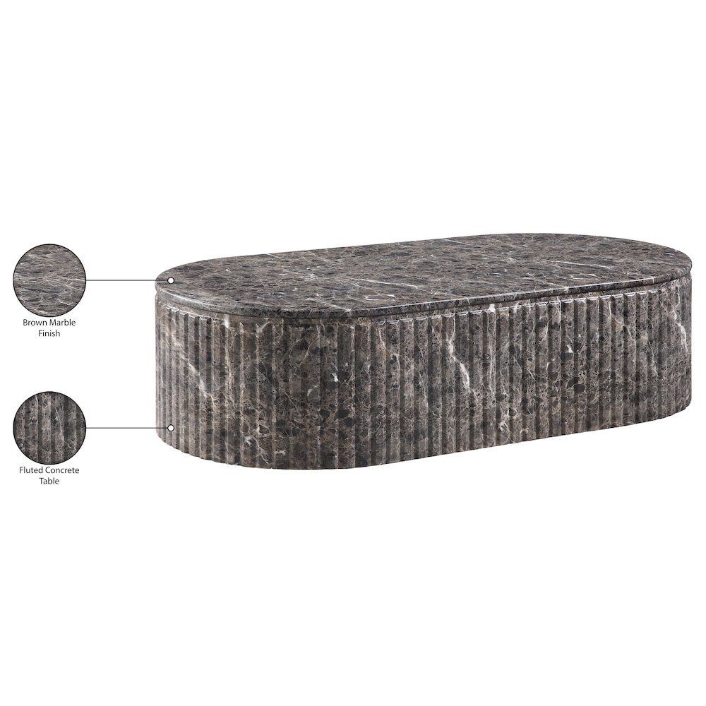 Catania Brown Concrete Indoor/Outdoor Coffee Table. Picture 8