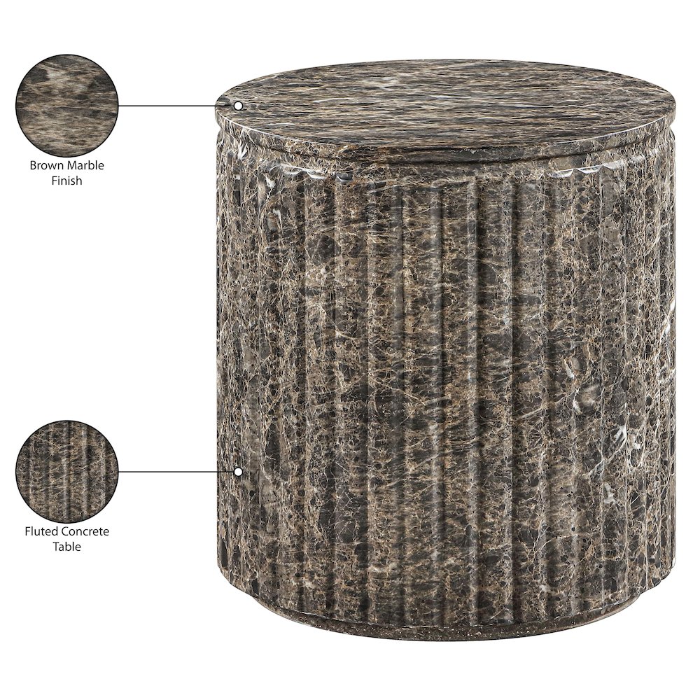 Catania Brown Concrete Indoor/Outdoor End Table. Picture 7