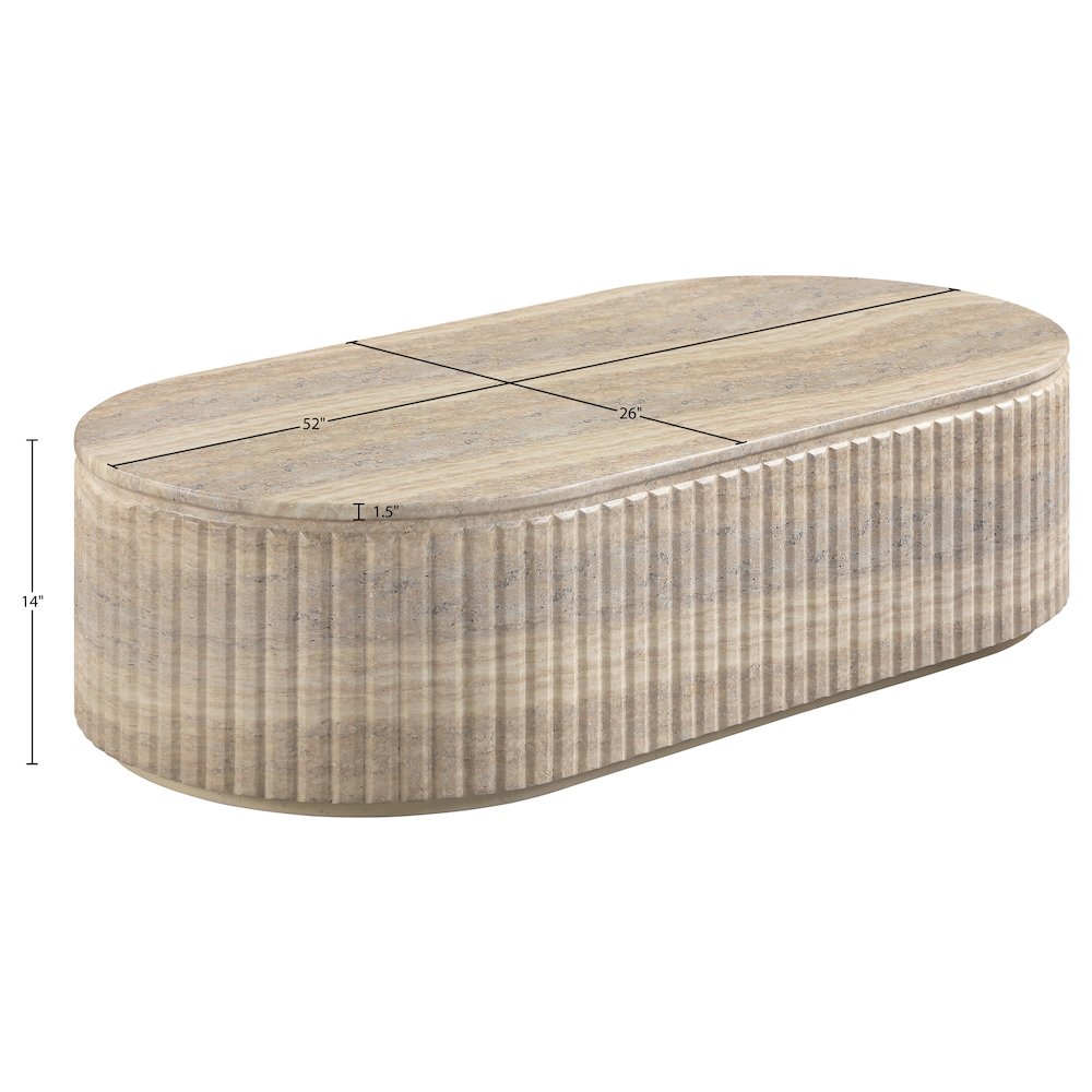 Catania Travertine Concrete Indoor/Outdoor Coffee Table. Picture 4