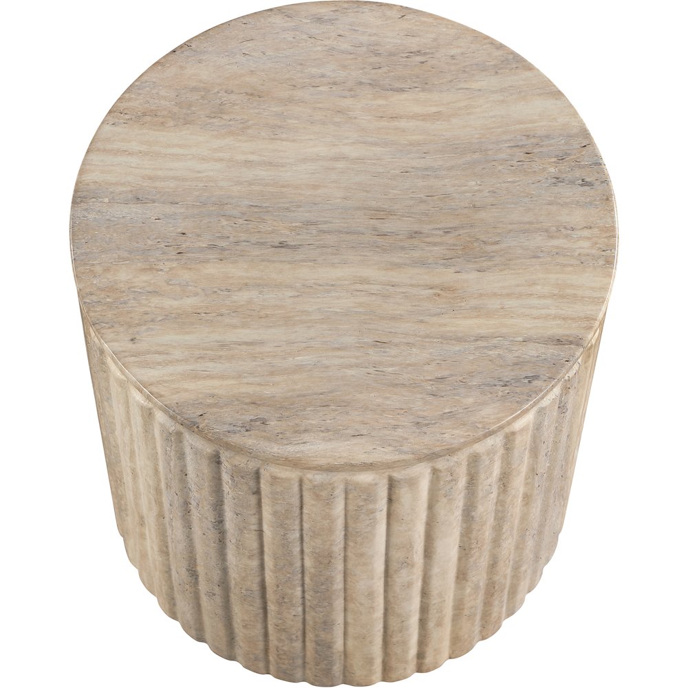 Catania Travertine Concrete Indoor/Outdoor End Table. Picture 4