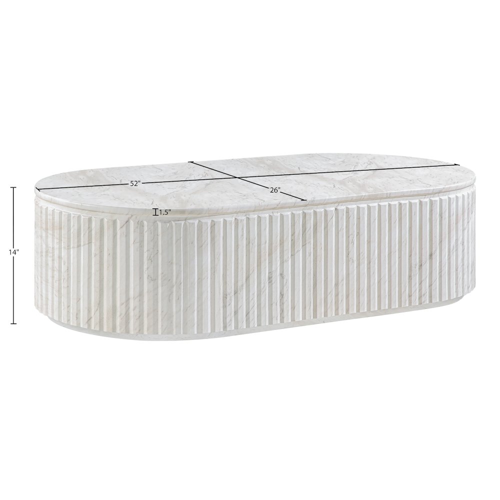 Catania White Concrete Indoor/Outdoor Coffee Table. Picture 7