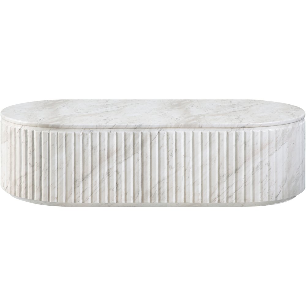 Catania White Concrete Indoor/Outdoor Coffee Table. Picture 3