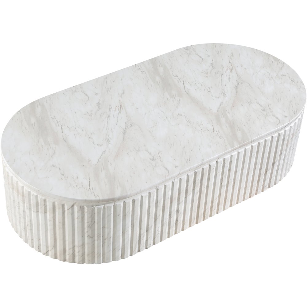 Catania White Concrete Indoor/Outdoor Coffee Table. Picture 5