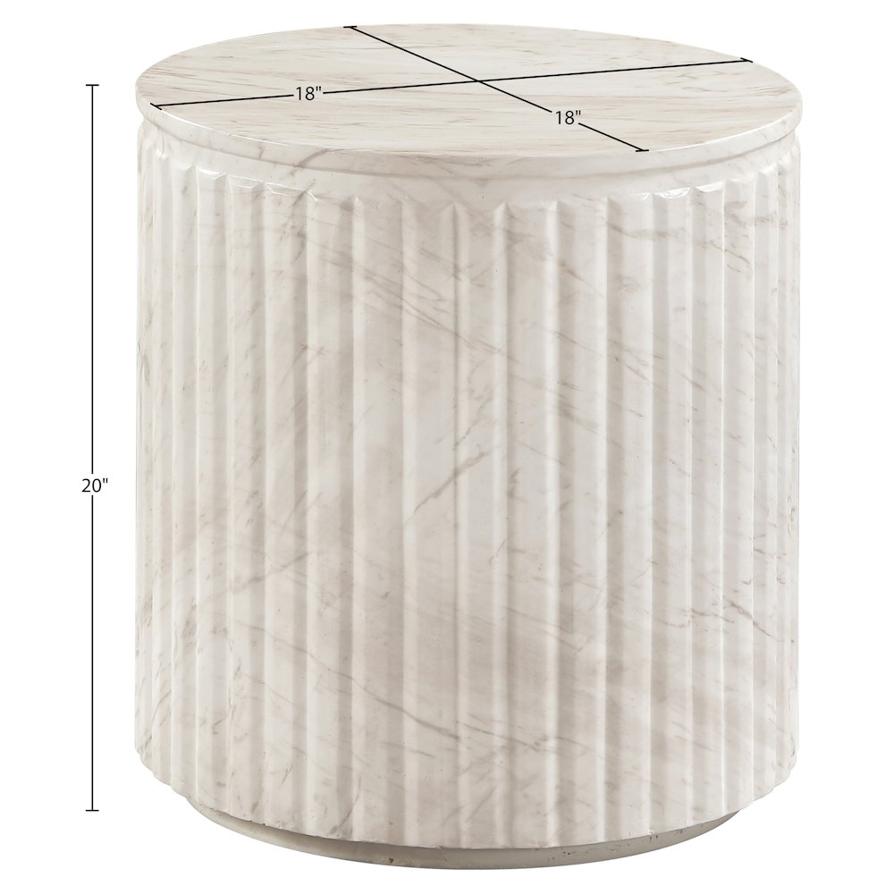 Catania White Concrete Indoor/Outdoor End Table. Picture 6