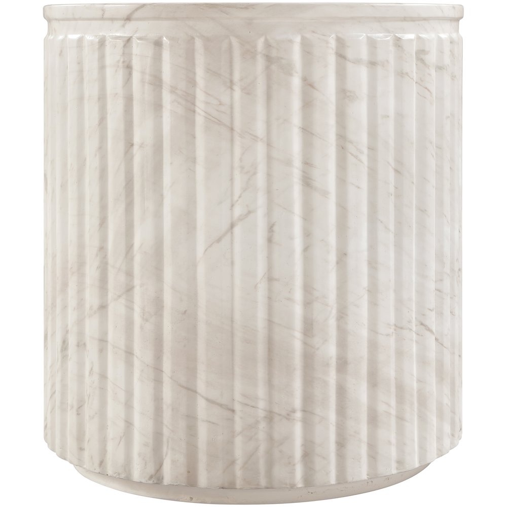 Catania White Concrete Indoor/Outdoor End Table. Picture 3