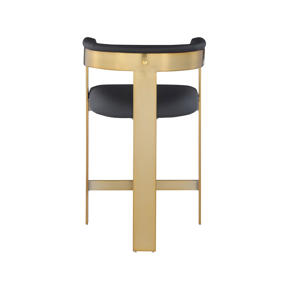 Romeo Black Vegan Leather Counter Stool, Set of 2. Picture 2