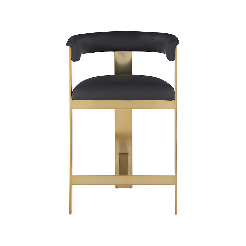 Romeo Black Vegan Leather Counter Stool, Set of 2. Picture 3