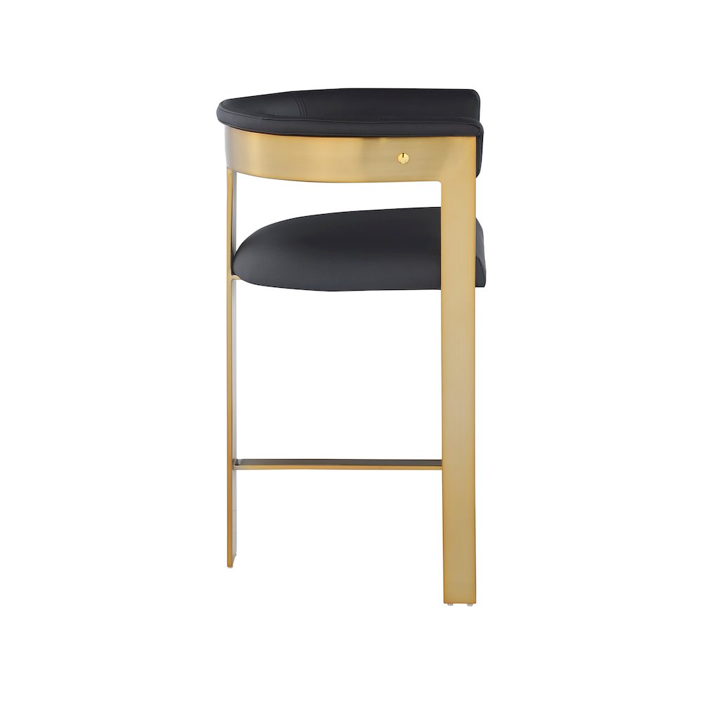 Romeo Black Vegan Leather Counter Stool, Set of 2. Picture 4