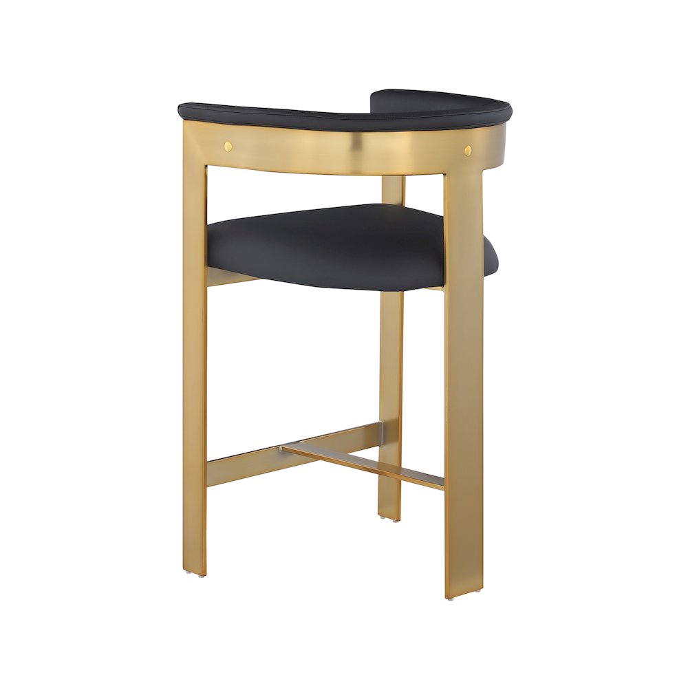 Romeo Black Vegan Leather Counter Stool, Set of 2. Picture 5