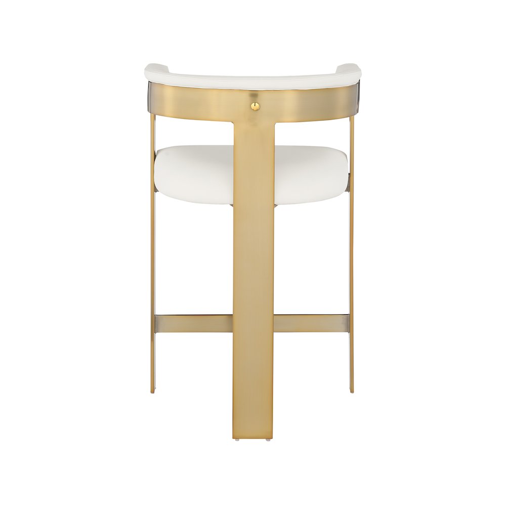 Romeo Cream Vegan Leather Counter Stool, Set of 2. Picture 2