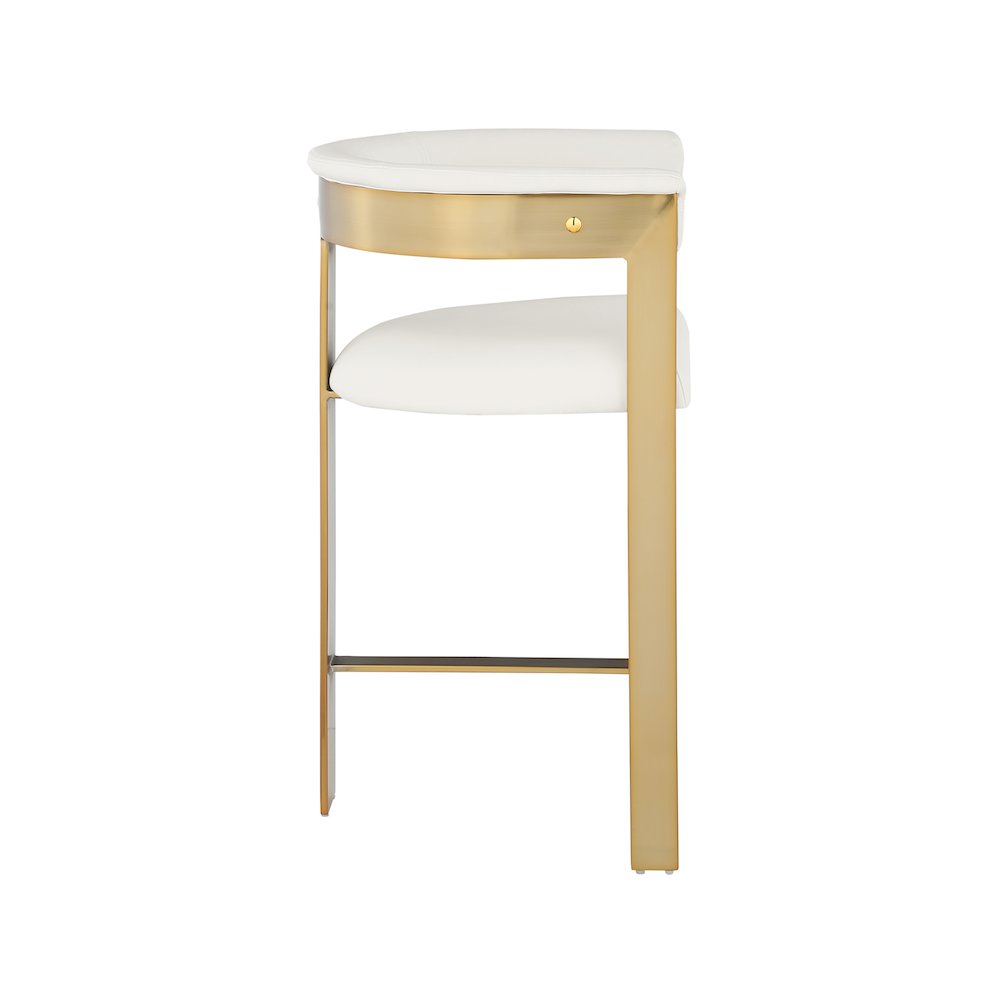 Romeo Cream Vegan Leather Counter Stool, Set of 2. Picture 4