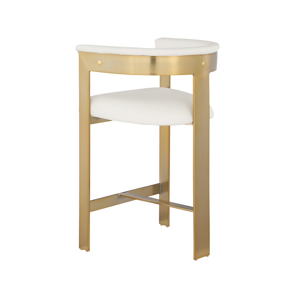 Romeo Cream Vegan Leather Counter Stool, Set of 2. Picture 5