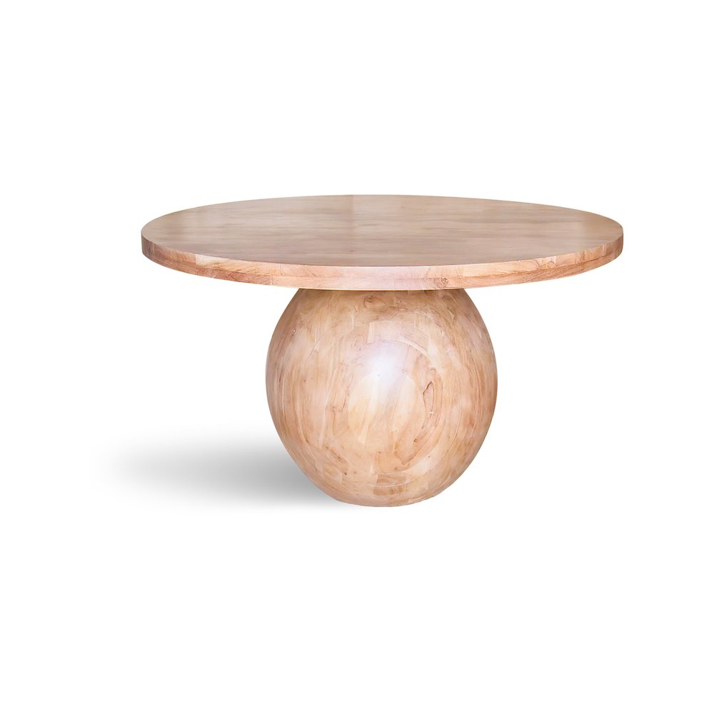 Halton Natural Acacia Wood Dining Table. Picture 1