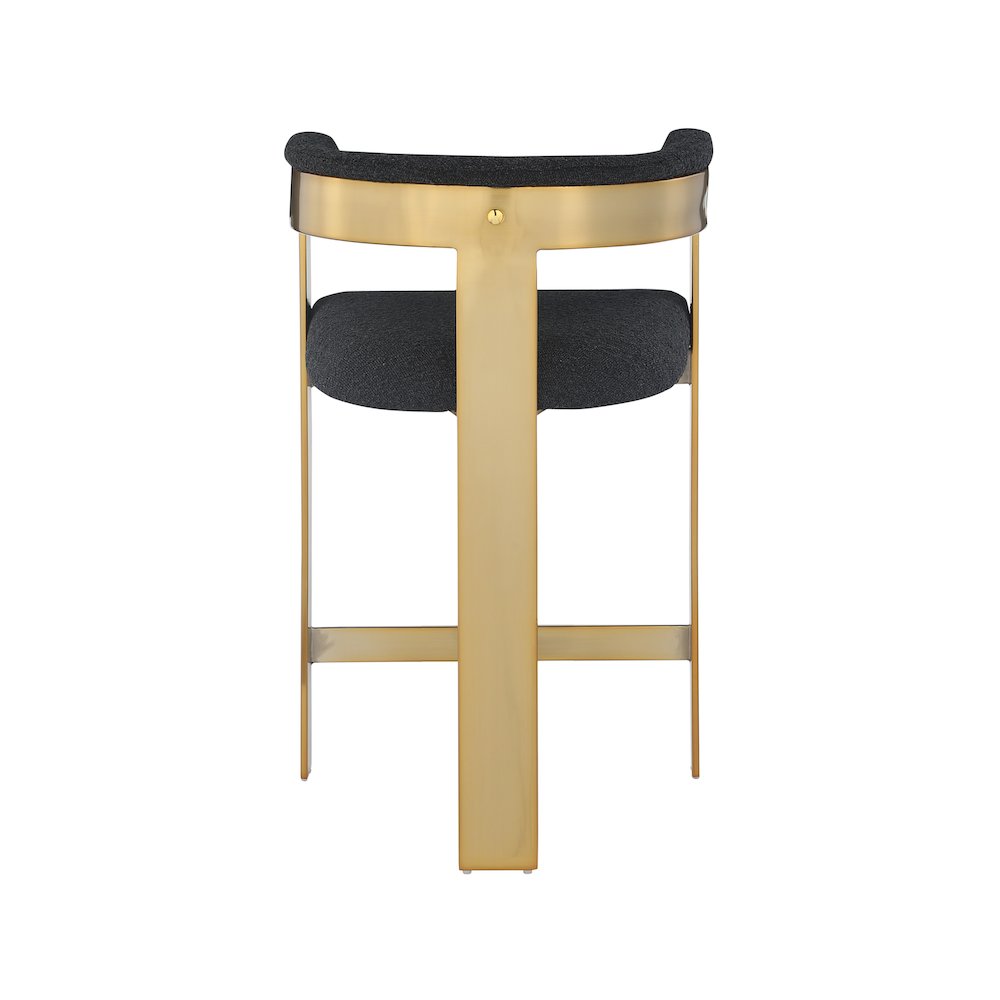 Romeo Black Boucle Fabric Counter Stool, Set of 2. Picture 2