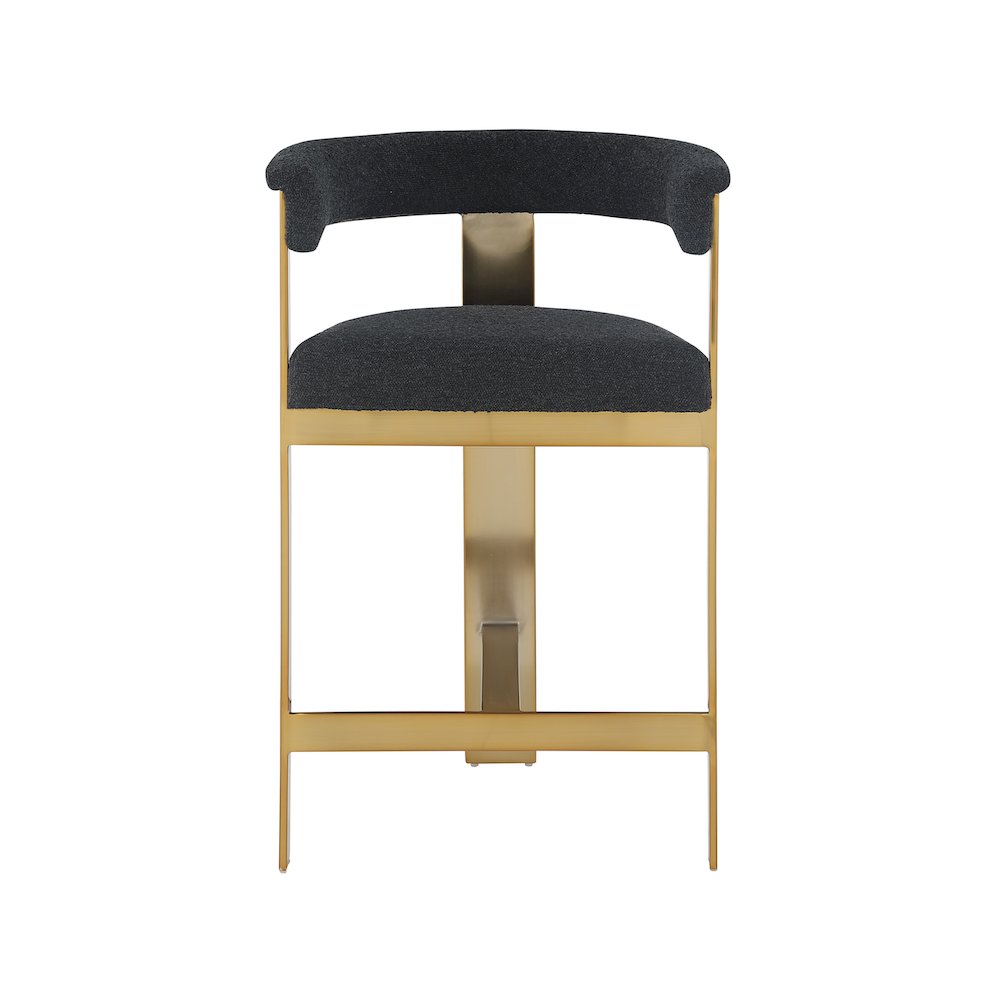 Romeo Black Boucle Fabric Counter Stool, Set of 2. Picture 3