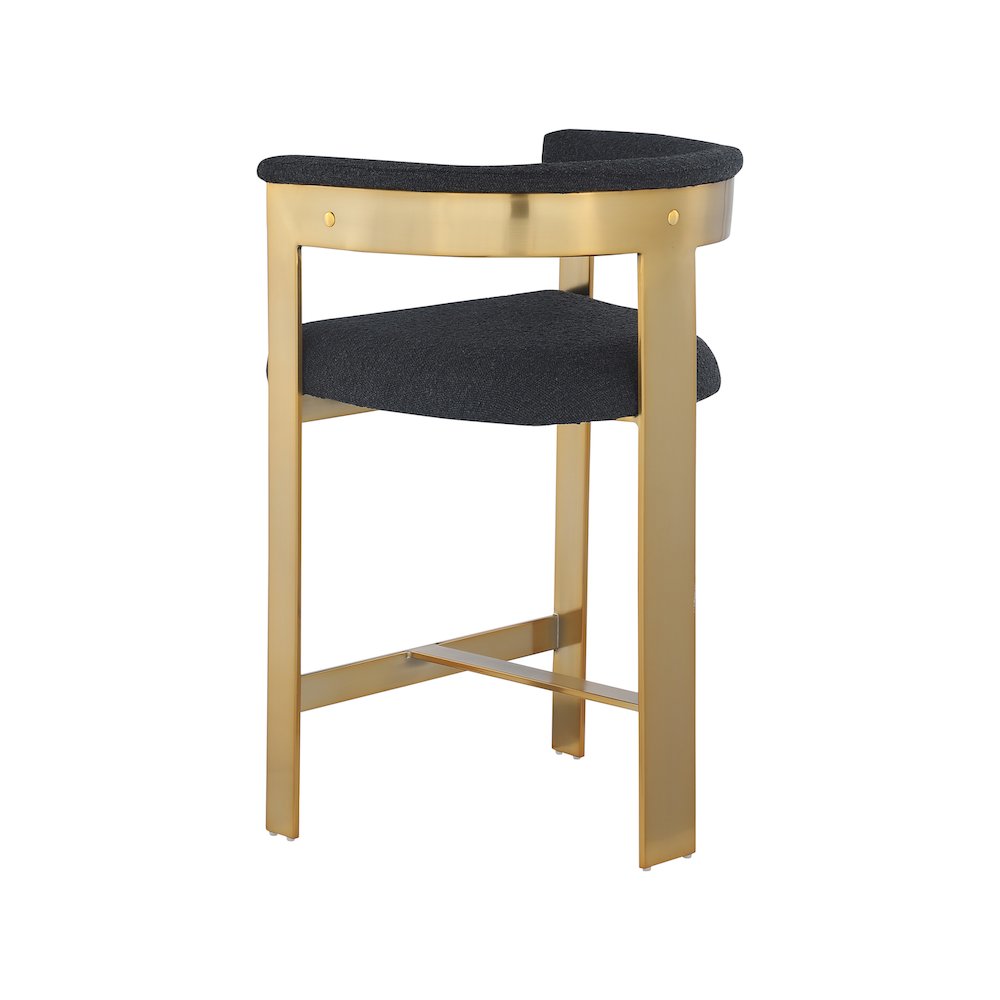 Romeo Black Boucle Fabric Counter Stool, Set of 2. Picture 5