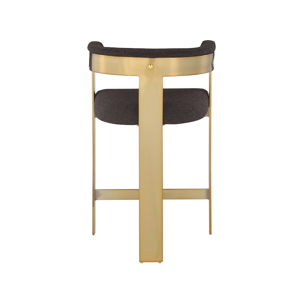 Romeo Brown Boucle Fabric Counter Stool, Set of 2. Picture 2
