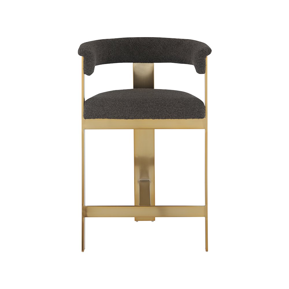 Romeo Brown Boucle Fabric Counter Stool, Set of 2. Picture 3