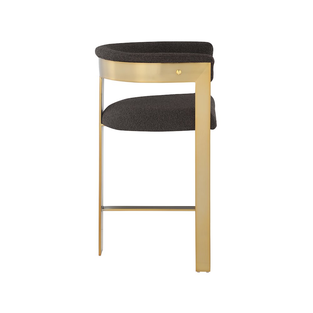 Romeo Brown Boucle Fabric Counter Stool, Set of 2. Picture 4