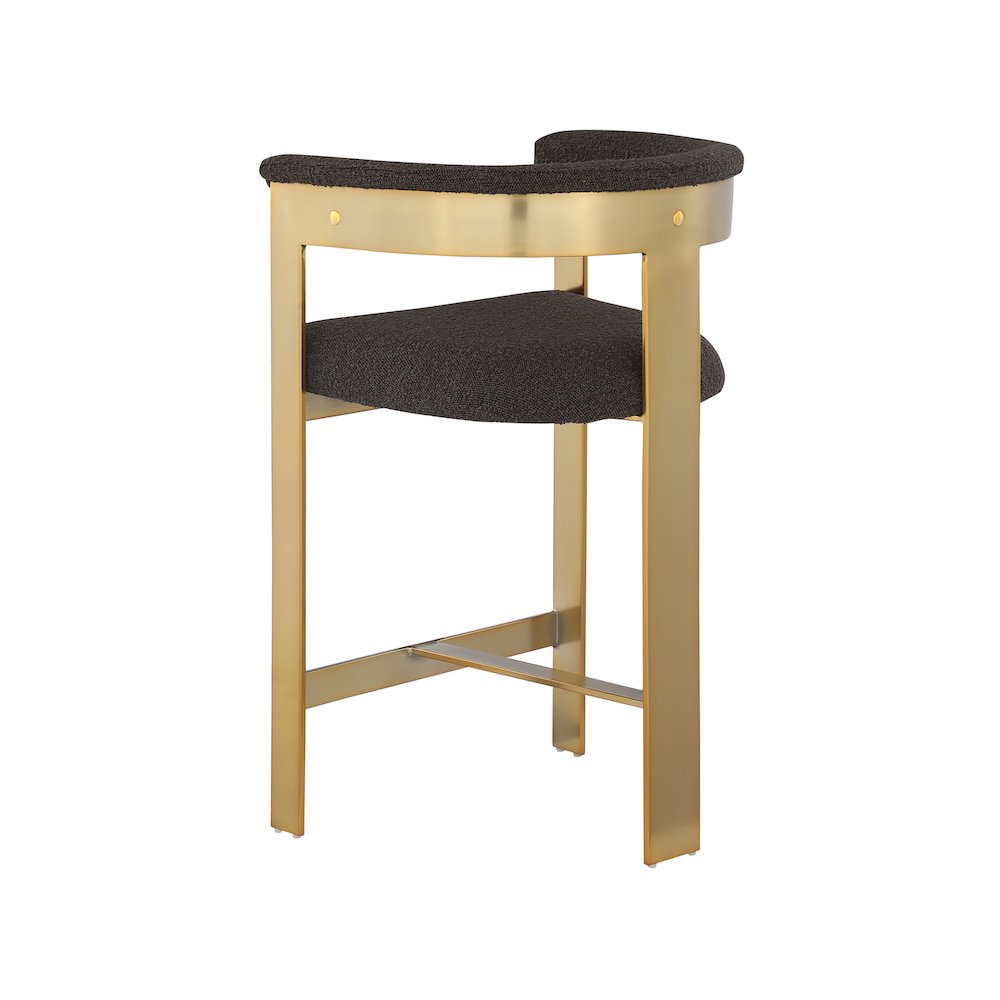 Romeo Brown Boucle Fabric Counter Stool, Set of 2. Picture 5