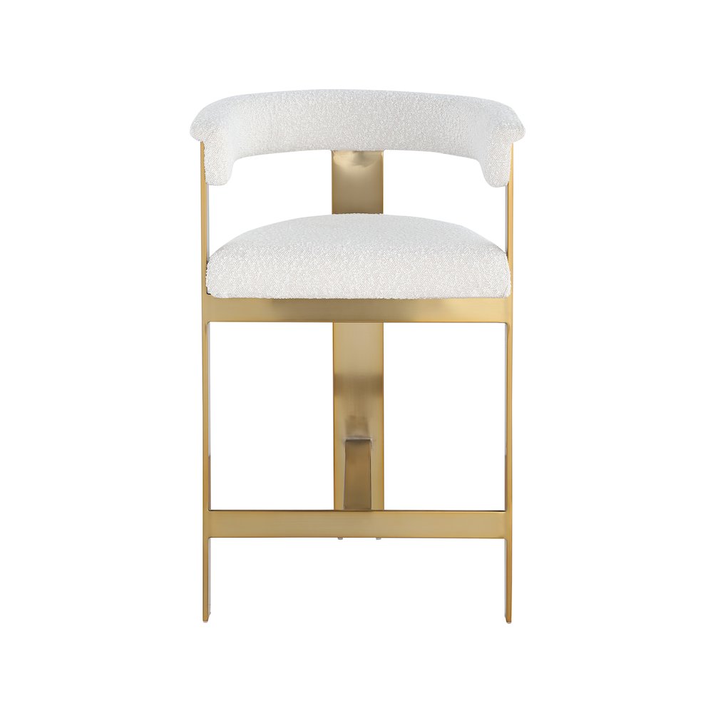 Romeo Cream Boucle Fabric Counter Stool, Set of 2. Picture 3